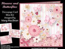 Flowers and Butterflies - Decoupage Card Mini Kit