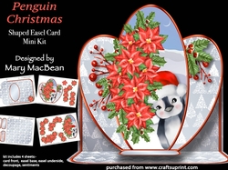 Penguin Christmas - Shaped Easel Card Mini Kit