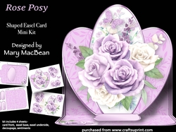 Rose Posy - Shaped Easel Card Mini Kit