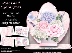 Roses and Hydrangeas - Shaped Easel Card Mini Kit