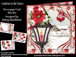 Lantern in the Snow - Decoupage Card Mini Kit