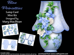 Blue Poinsettias - Lamp Card Mini Kit