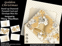 Golden Christmas - Stand-up Diamond Pyramid Card and Envelope Mini Kit
