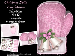 Christmas Bells - Cosy Mitten Shaped Card Mini Kit