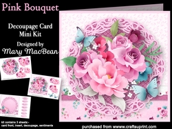 Pink Bouquet - Decoupage Card Mini Kit