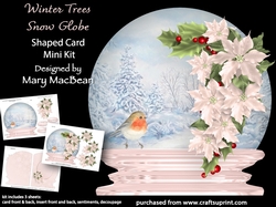 Winter Trees - Snow Globe Shaped Card Mini Kit