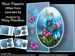 Blue Poppies - Offset Front Card Mini Kit