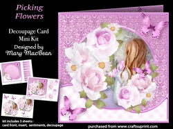 Picking Flowers - Decoupage Card Mini Kit
