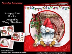 Santa Gnome - Decoupage Card Mini Kit