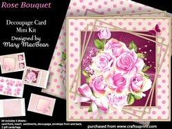 Rose Bouquet - Decoupage Card Mini Kit