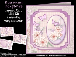 Roses and Foxgloves - Layered Card Mini Kit