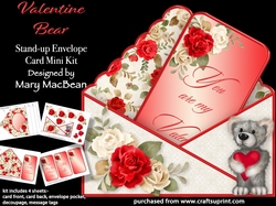 Valentine Bear - Stand-up Envelope Card Mini Kit