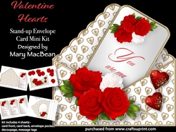 Valentine Hearts - Stand-up Envelope Card Mini Kit
