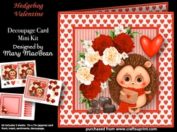 Hedgehog Valentine - Decoupage Card Mini Kit