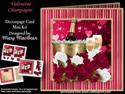 Valentine Champagne - Decoupage Card Mini Kit