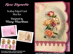 Rose Vignette - Scallop Edged Card Mini Kit