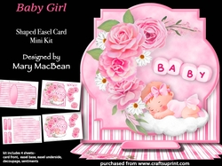 Baby Girl - Shaped Easel Card Mini Kit