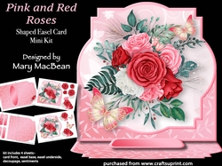 Pink and Red Roses - Shaped Easel Card Mini Kit