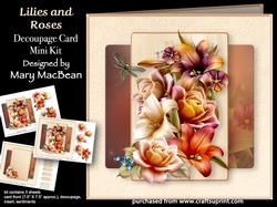 Lilies and Roses - Decoupage Card Mini Kit