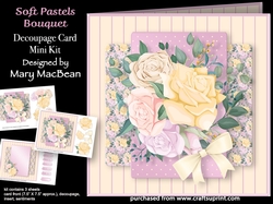 Soft Pastels Bouquet - Decoupage Card Mini Kit