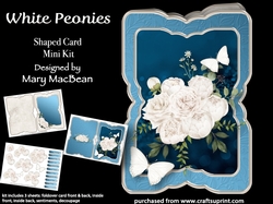 White Peonies - Shaped Card Mini Kit