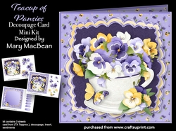Teacup of Pansies - Decoupage Card Mini Kit