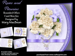 Roses and Petunias - Rounded Offset Card Mini Kit