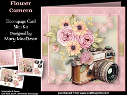 Flower Camera - Decoupage Card Mini Kit