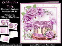 Celebration Cake - Decoupage Card and Envelope Mini Kit