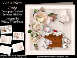 Lets Have Cake - Decoupage Card and Envelope Mini Kit