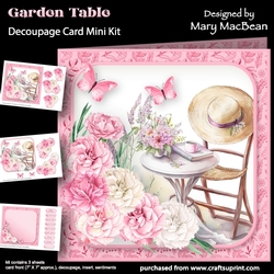 Garden Table - Decoupage Card Mini Kit
