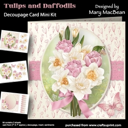 Tulips and Daffodils - Decoupage Card Mini Kit