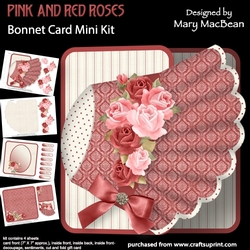 Pink and Red Roses - Bonnet Card Mini Kit