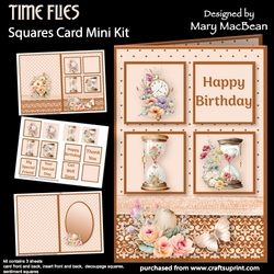 Time Flies - Squares Card Mini Kit