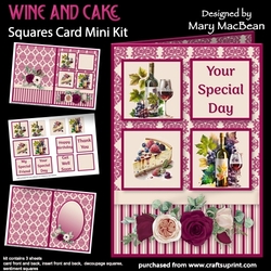 Wine and Cake - Squares Card Mini Kit