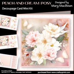 Peach and Cream Posy - Decoupage Card Mini Kit