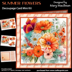 Summer Flowers - Decoupage Card Mini Kit