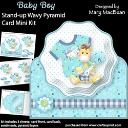 Baby Boy - Stand-up Wavy Pyramid Card Mini Kit