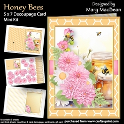 Honey Bees - 5 x 7 Decoupage Card Mini Kit