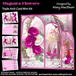 Magenta Flowers - Triple Arch Card Mini Kit