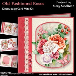 Old-Fashioned Roses - Decoupage Card Mini Kit