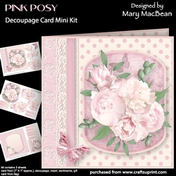 Pink Posy - Decoupage Card Mini Kit