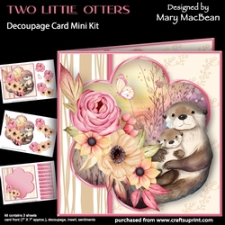 Two Little Otters - Decoupage Card Mini Kit