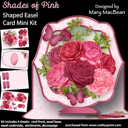 Shades of Pink - Shaped Easel Card Mini Kit