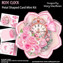 Rose Clock - Petal Shaped Card Mini Kit