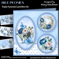 Blue Peonies - Triple Pyramid Card Mini Kit