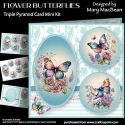 Flower Butterflies - Triple Pyramid Card Mini Kit