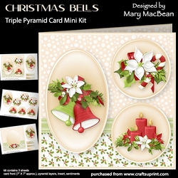 Christmas Bells - Triple Pyramid Card Mini Kit