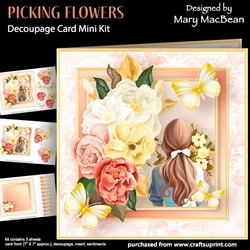 Picking Flowers - Decoupage Card Mini Kit