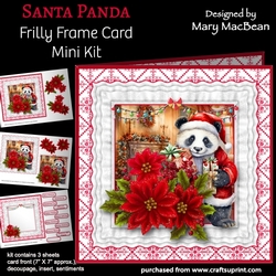 Santa Panda - Frilly Frame Card Mini Kit